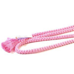 zoom-in view of pink silk obijime