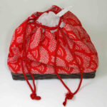 shibori kimono drawstring pouch called "Kinchaku"