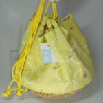 yellow kimono drawstring pouch called "Kinchaku"