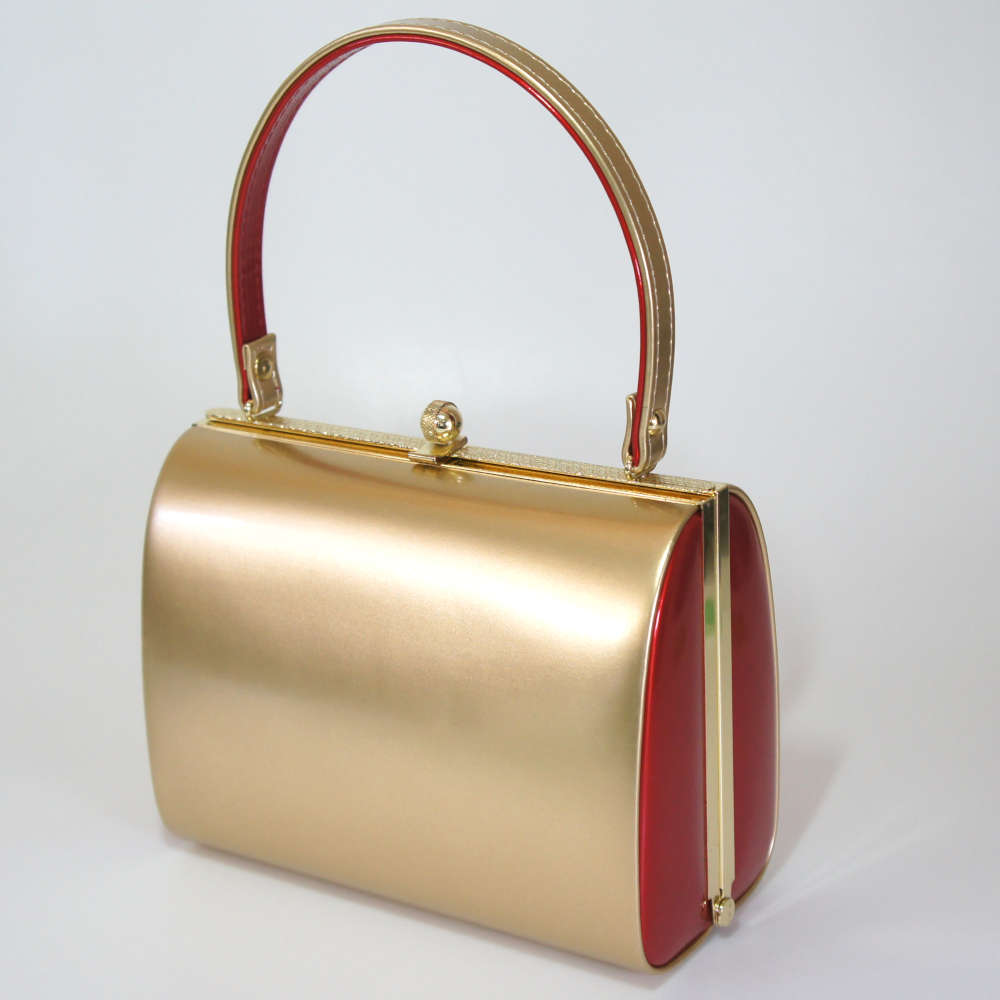 gold-colored kimono clasp bag