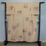 back side of floral silk kimono